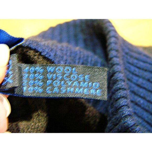 Mens Enzo Mantovani Quarter Zip Wool Cashmere Blend Sweater Blue Brown Gray XXL - Picture 6 of 10